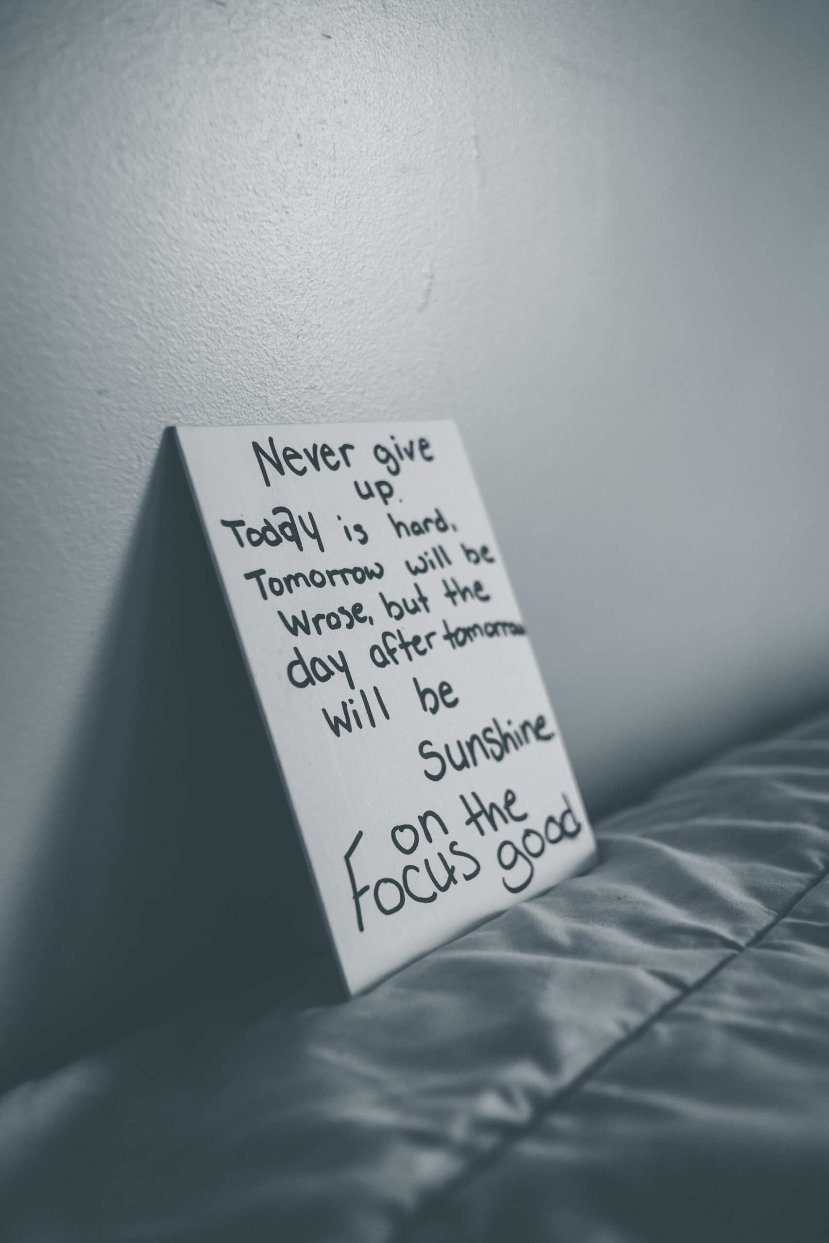 motivational quote on a board