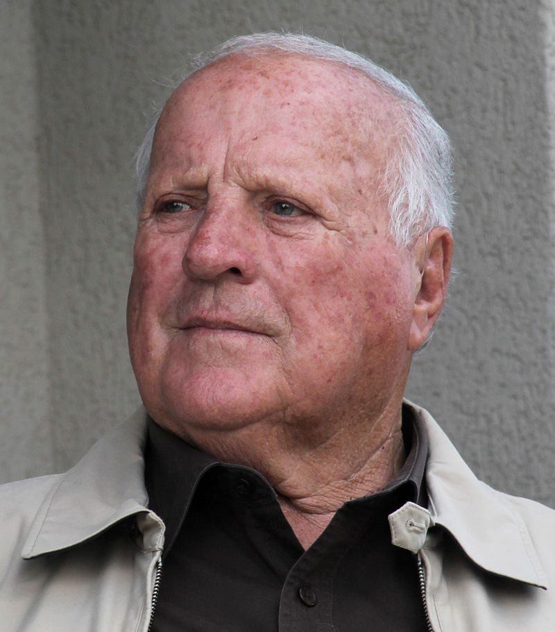 A.J. Foyt at the opening of the Foyt Wine Vault, Speedway, Indiana