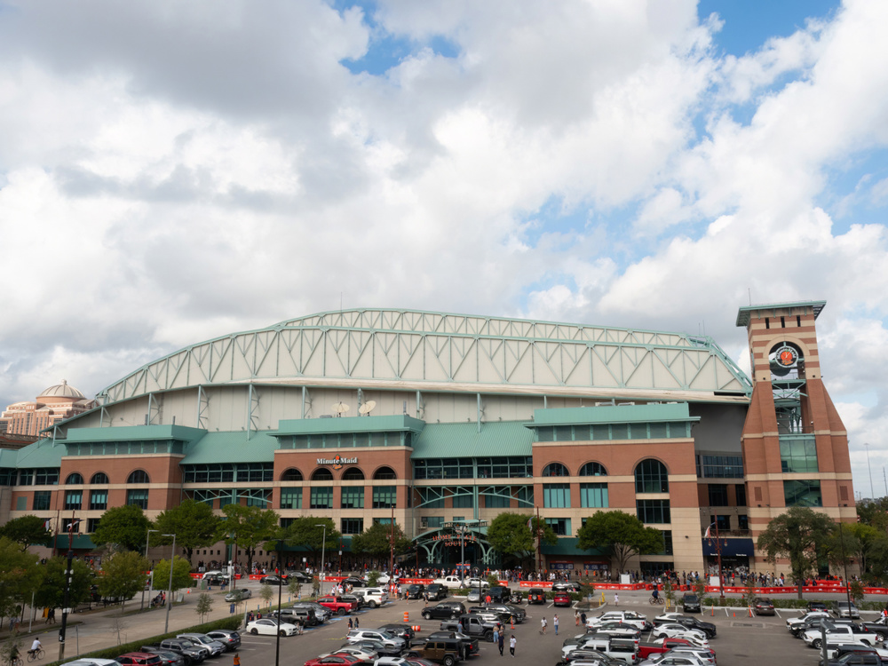 The exterior of the Minute Maid Stadium (now Daikin Park) in Houston