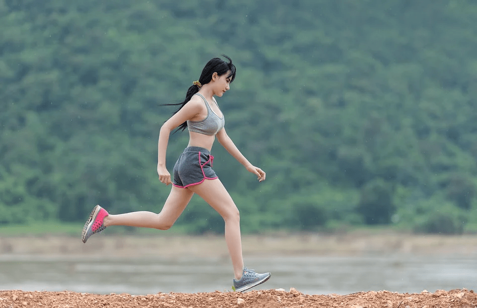 a woman running