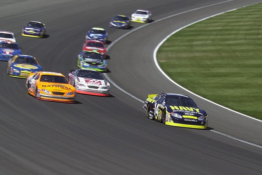 stock cars racing on a track