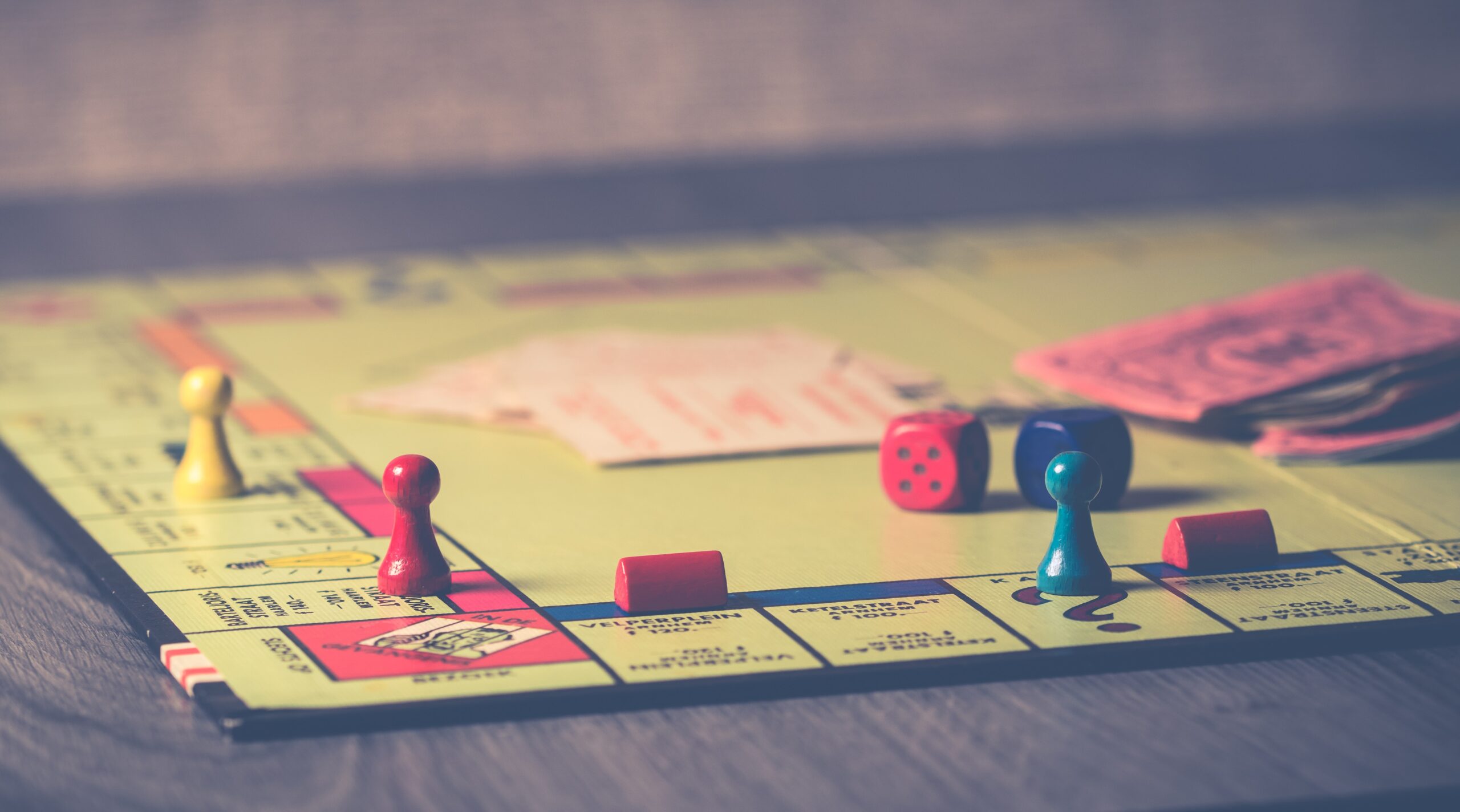 close-up of Monopoly board game